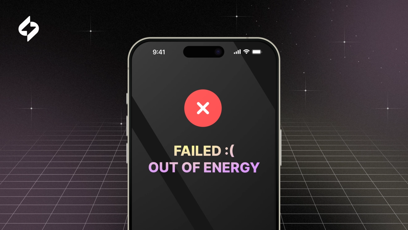 FAILED -OUT OF ENERGY решение проблемы